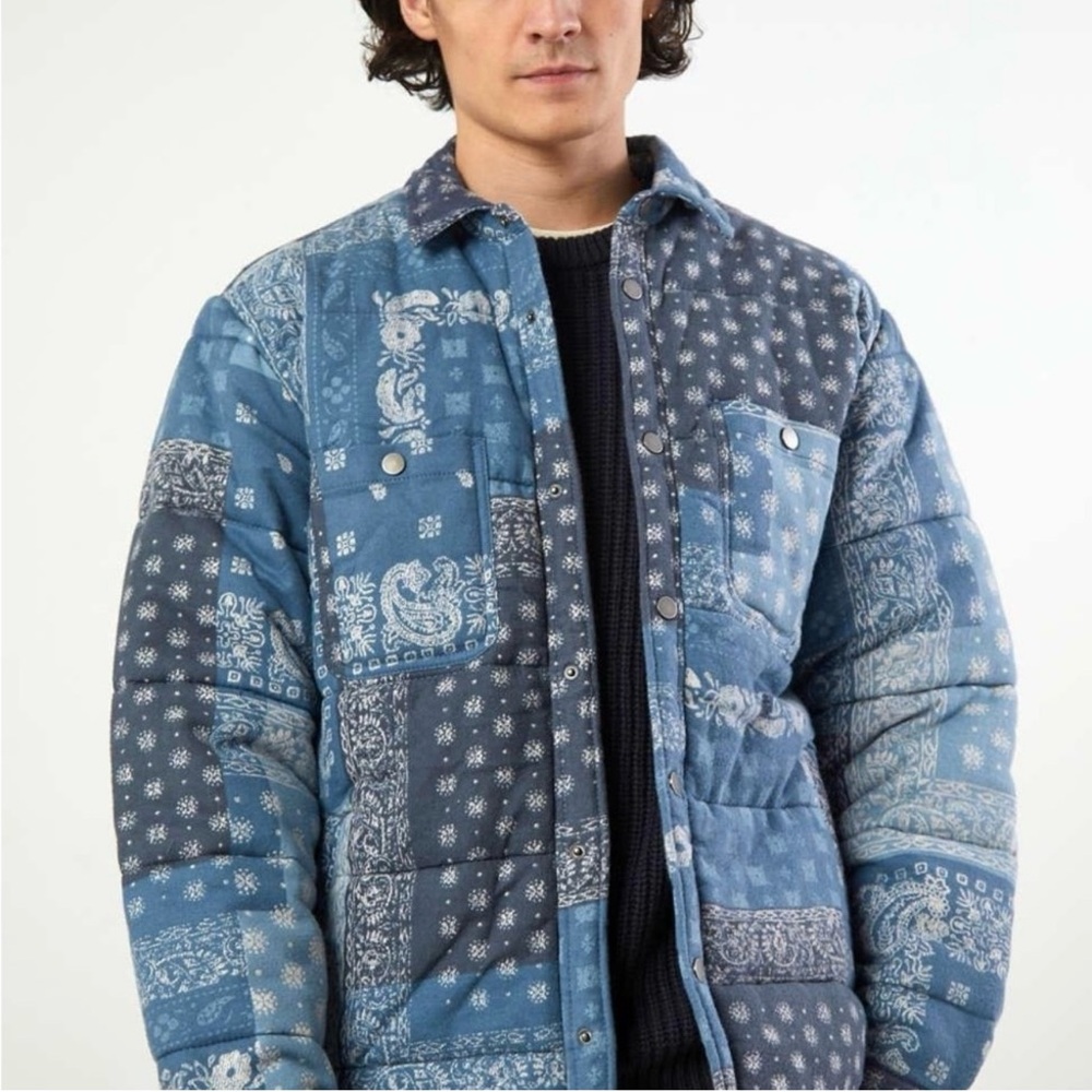 Urban Outfitters Blue Bandana Patchwork Jacket